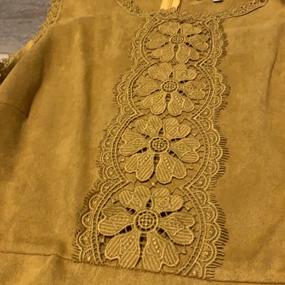 Mustard yellow, velvet-feel mini dress, fits like an 8 - Picture 2 of 5